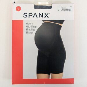 Spanx Power Mama Mid-Thigh Shaping Shorts Size B Black For Pregnancy Support
